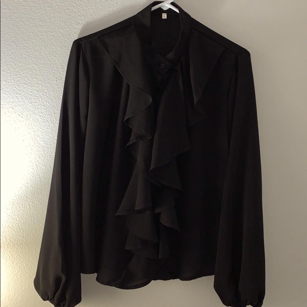 Long Sleeved Black Blouse